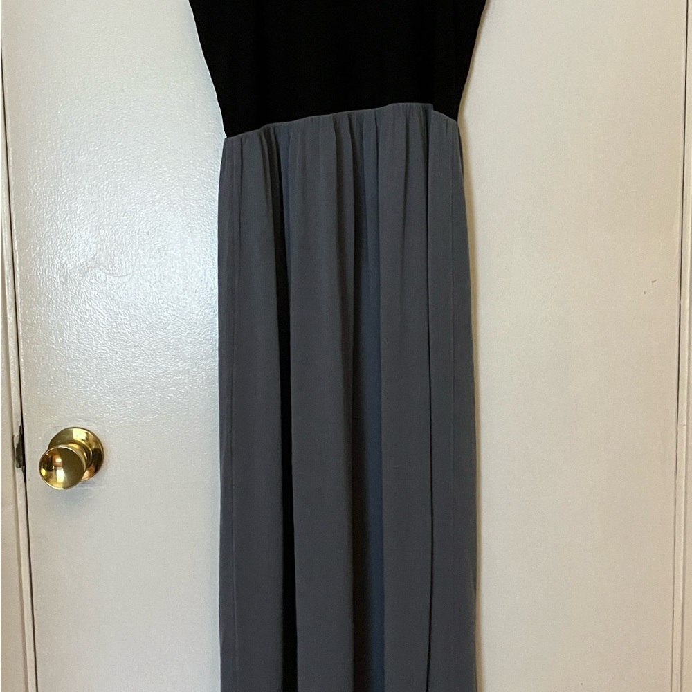 LOFT Strapless Black and Gray Dress